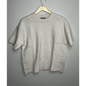 J Crew Oversized Sweater Tee in Vintage Lambs Wool Womens Small Beige Natural